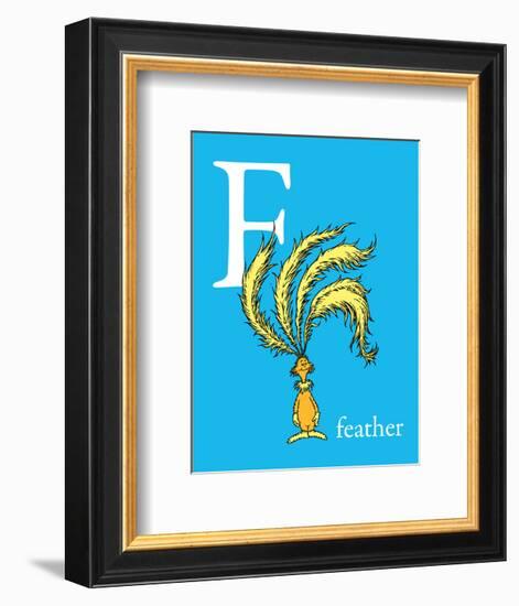 F is for Feather (blue)-Theodor (Dr. Seuss) Geisel-Framed Art Print