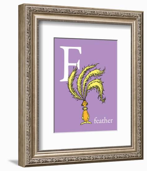 F is for Feather (purple)-Theodor (Dr. Seuss) Geisel-Framed Art Print