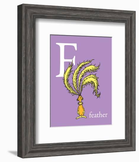 F is for Feather (purple)-Theodor (Dr. Seuss) Geisel-Framed Art Print