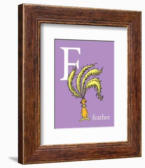 F is for Feather (purple)-Theodor (Dr. Seuss) Geisel-Framed Art Print