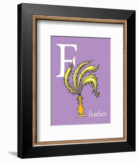 F is for Feather (purple)-Theodor (Dr. Seuss) Geisel-Framed Art Print