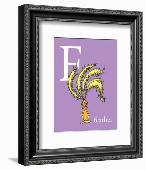 F is for Feather (purple)-Theodor (Dr. Seuss) Geisel-Framed Art Print