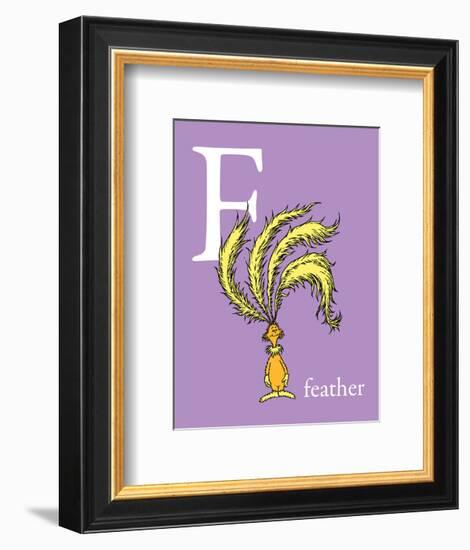 F is for Feather (purple)-Theodor (Dr. Seuss) Geisel-Framed Art Print