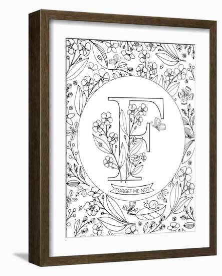 F is for Forget Me Not-Heather Rosas-Framed Art Print