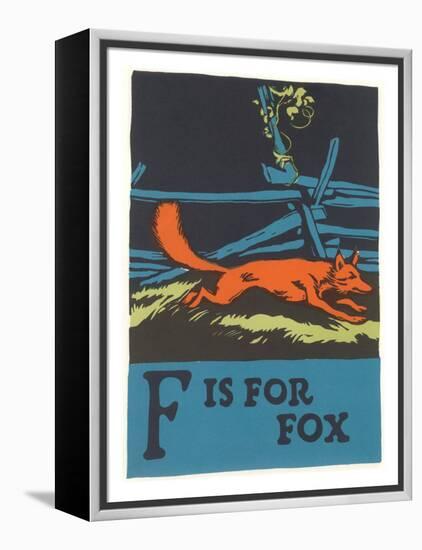 F is for Fox-null-Framed Stretched Canvas