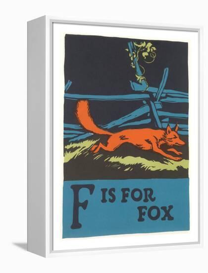 F is for Fox-null-Framed Stretched Canvas