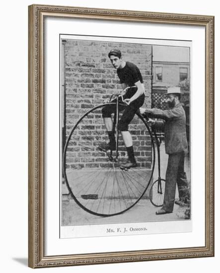 F J Osmond, Noted Racing Cyclist, on His Machine-null-Framed Photographic Print