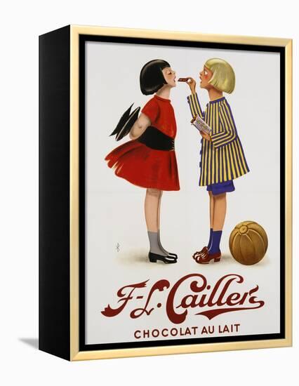 F-L Cailler's Chocolat Au Lait Chocolate Advertisement Poster-null-Framed Premier Image Canvas