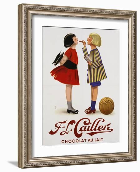 F-L Cailler's Chocolat Au Lait Chocolate Advertisement Poster-null-Framed Giclee Print