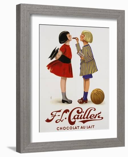 F-L Cailler's Chocolat Au Lait Chocolate Advertisement Poster-null-Framed Giclee Print