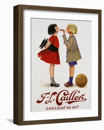 F-L Cailler's Chocolat Au Lait Chocolate Advertisement Poster--Framed Giclee Print