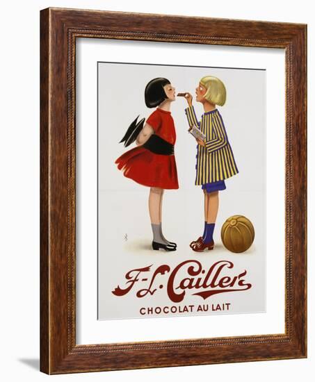 F-L Cailler's Chocolat Au Lait Chocolate Advertisement Poster-null-Framed Giclee Print