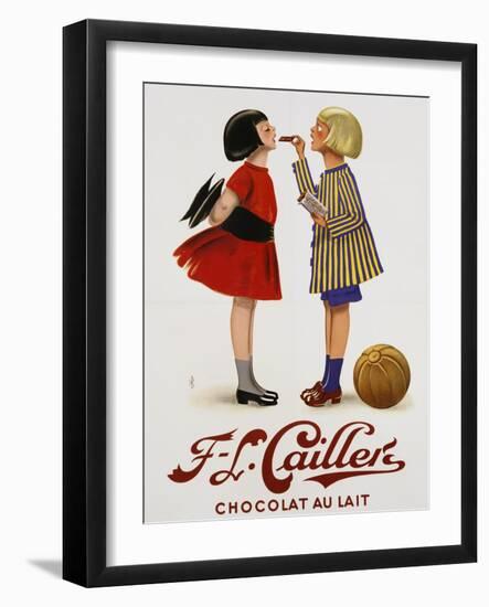 F-L Cailler's Chocolat Au Lait Chocolate Advertisement Poster-null-Framed Giclee Print