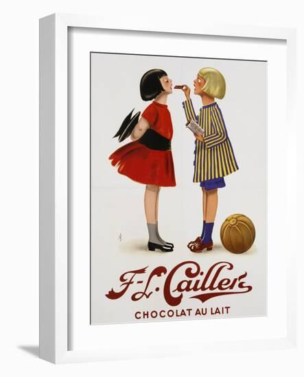 F-L Cailler's Chocolat Au Lait Chocolate Advertisement Poster-null-Framed Giclee Print