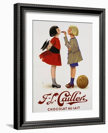 F-L Cailler's Chocolat Au Lait Chocolate Advertisement Poster-null-Framed Giclee Print