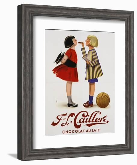 F-L Cailler's Chocolat Au Lait Chocolate Advertisement Poster-null-Framed Giclee Print