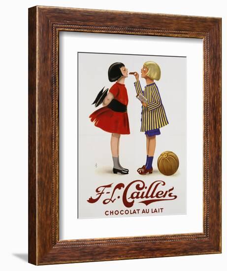 F-L Cailler's Chocolat Au Lait Chocolate Advertisement Poster-null-Framed Giclee Print