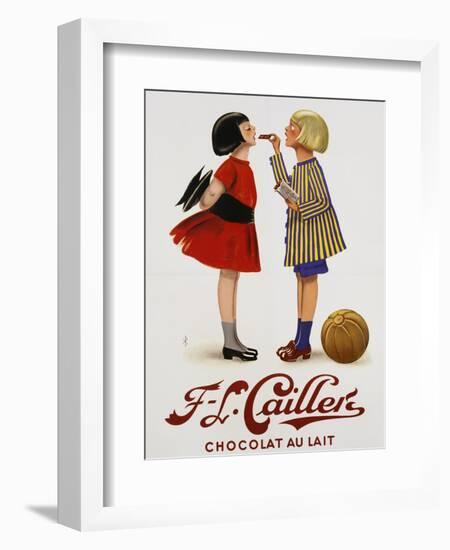 F-L Cailler's Chocolat Au Lait Chocolate Advertisement Poster-null-Framed Giclee Print