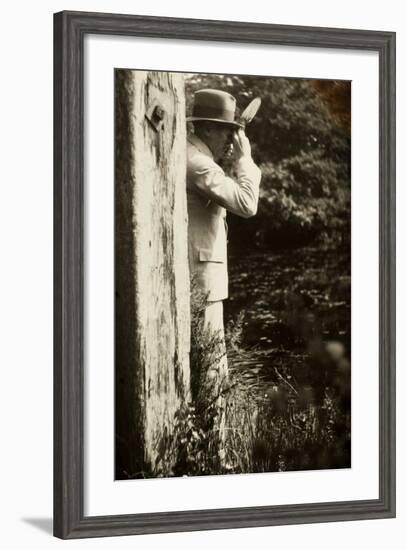 F. R. Rowley, Esq., with a Camera, Early 20th Century-null-Framed Photographic Print