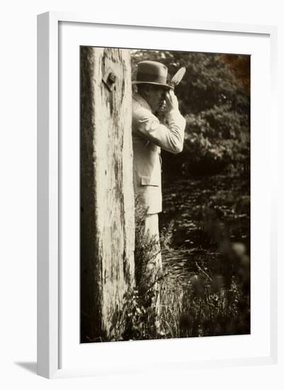 F. R. Rowley, Esq., with a Camera, Early 20th Century-null-Framed Photographic Print