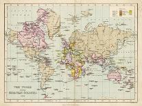 World Map Showing the European Colonies-F.s. Weller-Premier Image Canvas