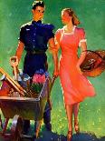 "Pushing Her Wheelbarrow," Country Gentleman Cover, April 1, 1938-F. Sands Brunner-Giclee Print