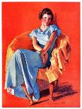 "Pushing Her Wheelbarrow,"April 1, 1938-F. Sands Brunner-Framed Giclee Print