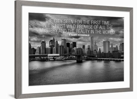 F. Scott Fitzgerald New York Quote Poster-null-Framed Photo