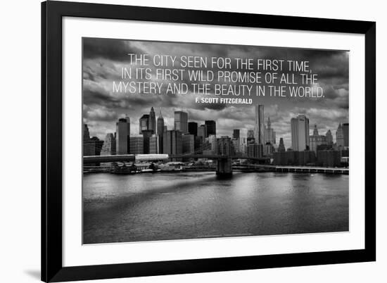 F. Scott Fitzgerald New York Quote Poster-null-Framed Photo