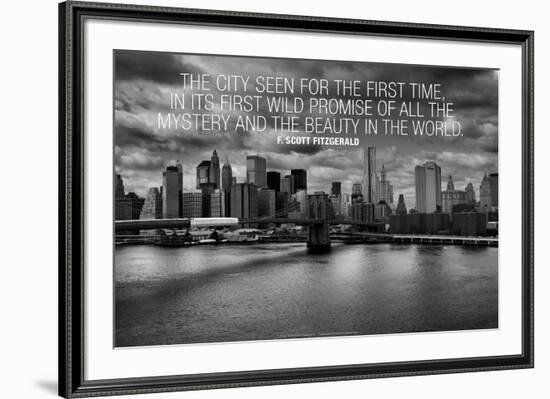 F. Scott Fitzgerald New York Quote Poster-null-Framed Photo