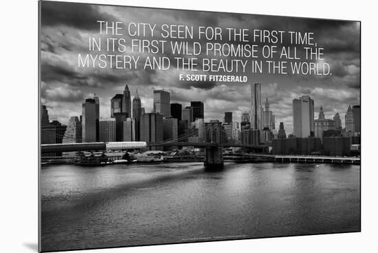 F. Scott Fitzgerald New York Quote Poster-null-Mounted Photo