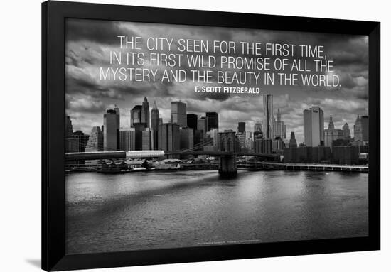 F. Scott Fitzgerald New York Quote Poster-null-Framed Photo
