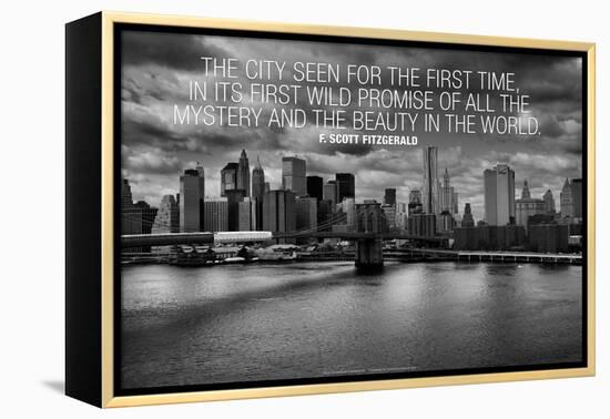 F. Scott Fitzgerald New York Quote-null-Framed Stretched Canvas