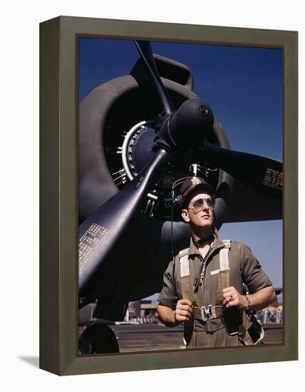 F.W. Hunter, Army Test Pilot, Douglas Aircraft Company Plant at Long Beach, Calif. October 1942-null-Framed Stretched Canvas