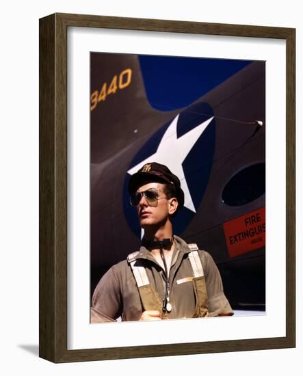 F.W. Hunter, World War II Army Test Pilot, circa 1942-Alfred T^ Palmer-Framed Photo