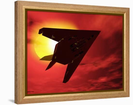 F117a Nighthawk Stealth Fighter-Victor Habbick-Framed Premier Image Canvas