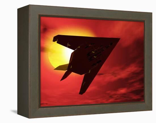 F117a Nighthawk Stealth Fighter-Victor Habbick-Framed Premier Image Canvas