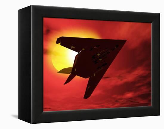 F117a Nighthawk Stealth Fighter-Victor Habbick-Framed Premier Image Canvas