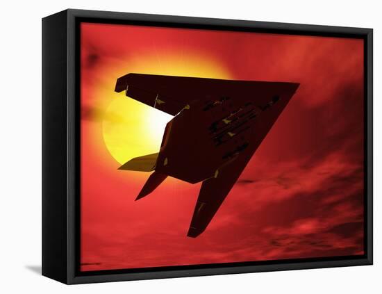 F117a Nighthawk Stealth Fighter-Victor Habbick-Framed Premier Image Canvas