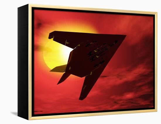 F117a Nighthawk Stealth Fighter-Victor Habbick-Framed Premier Image Canvas