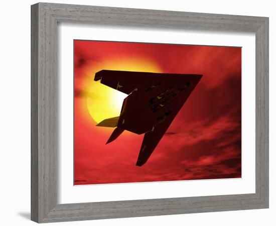 F117a Nighthawk Stealth Fighter-Victor Habbick-Framed Photographic Print