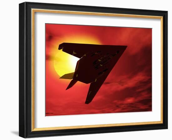 F117a Nighthawk Stealth Fighter-Victor Habbick-Framed Photographic Print