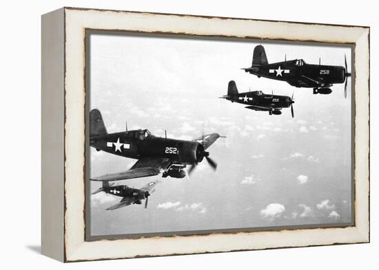 F4U Corsair Planes, Us Airforce, Used from 1943-null-Framed Stretched Canvas