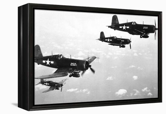 F4U Corsair Planes, Us Airforce, Used from 1943-null-Framed Stretched Canvas