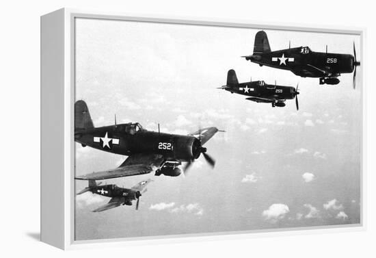 F4U Corsair Planes, Us Airforce, Used from 1943-null-Framed Stretched Canvas