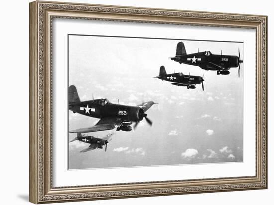 F4U Corsair Planes, Us Airforce, Used from 1943-null-Framed Photo