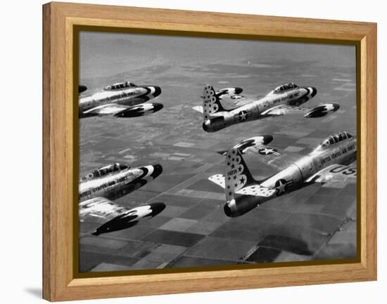 F84 Planes Flying in Formation-J^ R^ Eyerman-Framed Premier Image Canvas