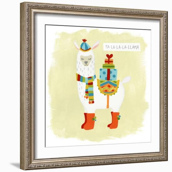 Fa-la-la-la Llama I-June Vess-Framed Art Print