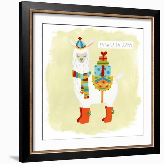 Fa-la-la-la Llama I-June Vess-Framed Art Print