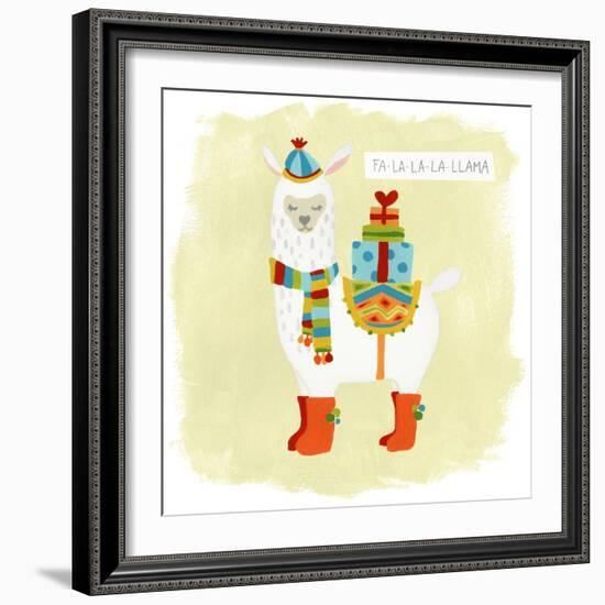 Fa-la-la-la Llama I-June Vess-Framed Art Print